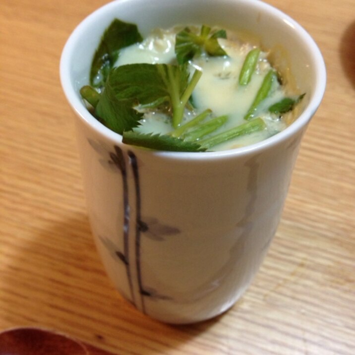 三つ葉とえのきの、茶碗蒸し